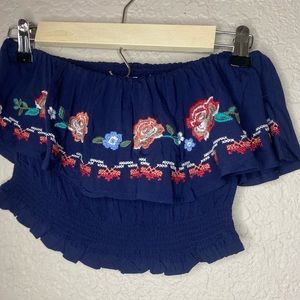 NWT Xhilaration Spanish Style Ruffle Tube Top
